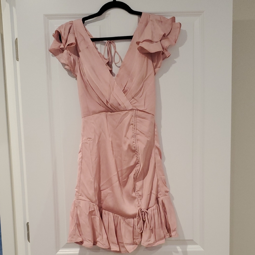 Elegant Lily Whyt Pink Ruffle Dress